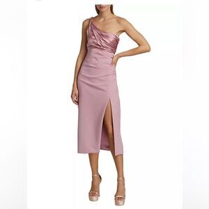 Cinq A Sept Pink Sand Trenton Half shoulder dress size 0